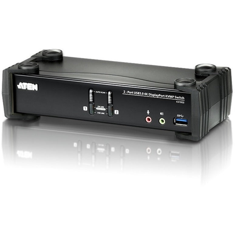ATEN 2-Port USB 3.0 4K DisplayPort KVMP Switch-TAA Compliant - 2 Computer(s) - 1 Local User(s) - 4096 x 2160 - 6 x USB - 3 x DisplayPort - CS1922 - eCommerce Business Prime