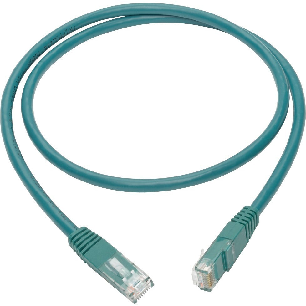 Tripp Lite 3ft Cat6 Gigabit Molded Patch Cable RJ45 M/M 550MHz 24 AWG Green - Category 6 for Network Device, Router, Modem, Blu-ray Player, Printer, Computer - 128 MB/s - Patch Cable - 3 ft - 1 x RJ-4...  - N200-003-GN - eCommerce Business Prime