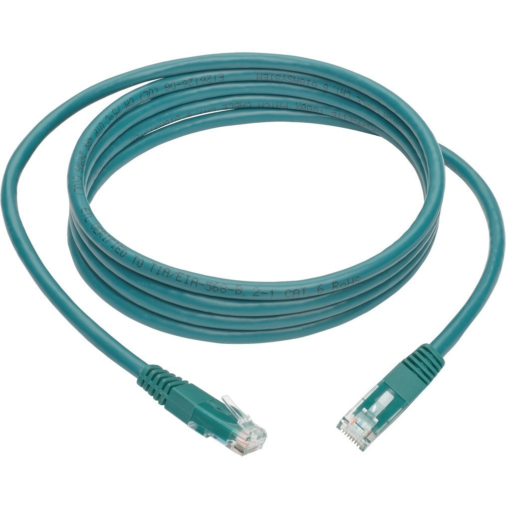 Tripp Lite 7ft Cat6 Gigabit Molded Patch Cable RJ45 M/M 550MHz 24 AWG Green - Category 6 for Network Device, Router, Modem, Blu-ray Player, Printer, Computer - 128 MB/s - Patch Cable - 7 ft - 1 x RJ-4...  - N200-007-GN - eCommerce Business Prime