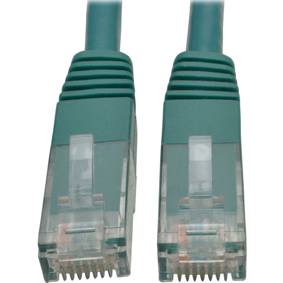 Tripp Lite 10ft Cat6 Gigabit Molded Patch Cable RJ45 M/M 550MHz 24AWG Green - Category 6 for Network Device, Router, Modem, Blu-ray Player, Printer, Computer - 128 MB/s - Patch Cable - 10 ft - 1 x RJ-...  - N200-010-GN - eCommerce Business Prime