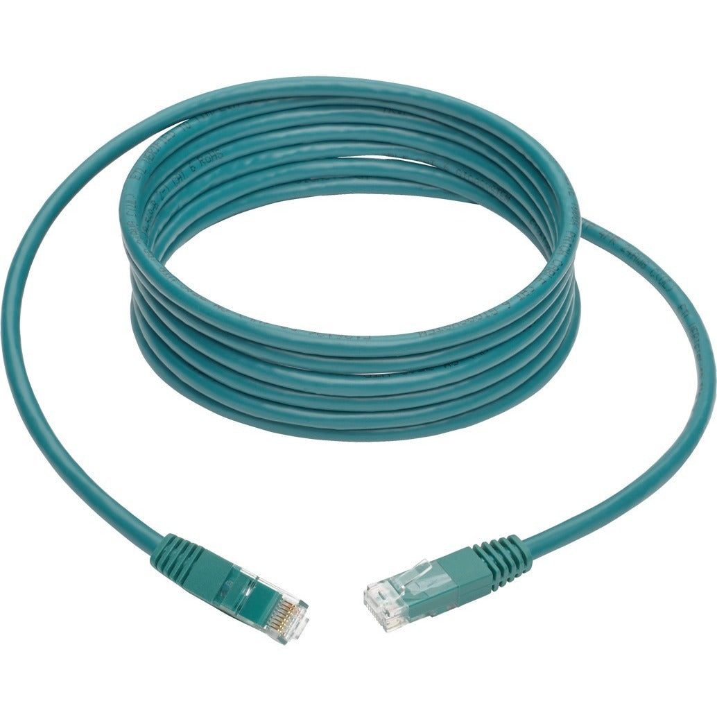 Tripp Lite 10ft Cat6 Gigabit Molded Patch Cable RJ45 M/M 550MHz 24AWG Green - Category 6 for Network Device, Router, Modem, Blu-ray Player, Printer, Computer - 128 MB/s - Patch Cable - 10 ft - 1 x RJ-...  - N200-010-GN - eCommerce Business Prime