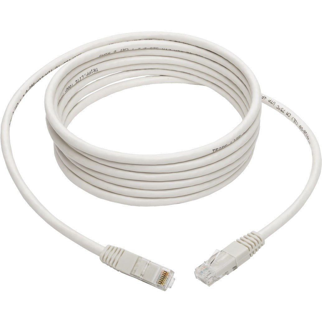 Tripp Lite 10ft Cat6 Gigabit Molded Patch Cable RJ45 M/M 550MHz 24AWG White - Category 6 for Network Device, Router, Modem, Blu-ray Player, Printer, Computer - 128 MB/s - Patch Cable - 10 ft - 1 x RJ-...  - N200-010-WH - eCommerce Business Prime