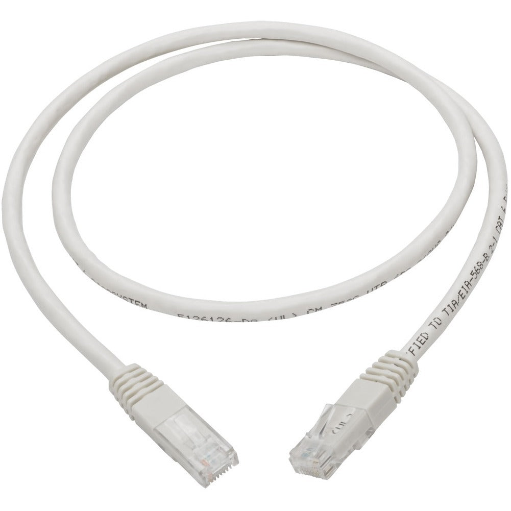 Tripp Lite 3ft Cat6 Gigabit Molded Patch Cable RJ45 M/M 550MHz 24 AWG White 3' - Category 6 for Network Device, Router, Modem, Blu-ray Player, Printer, Computer - 128 MB/s - Patch Cable - 3 ft - 1 x R...  - N200-003-WH - eCommerce Business Prime