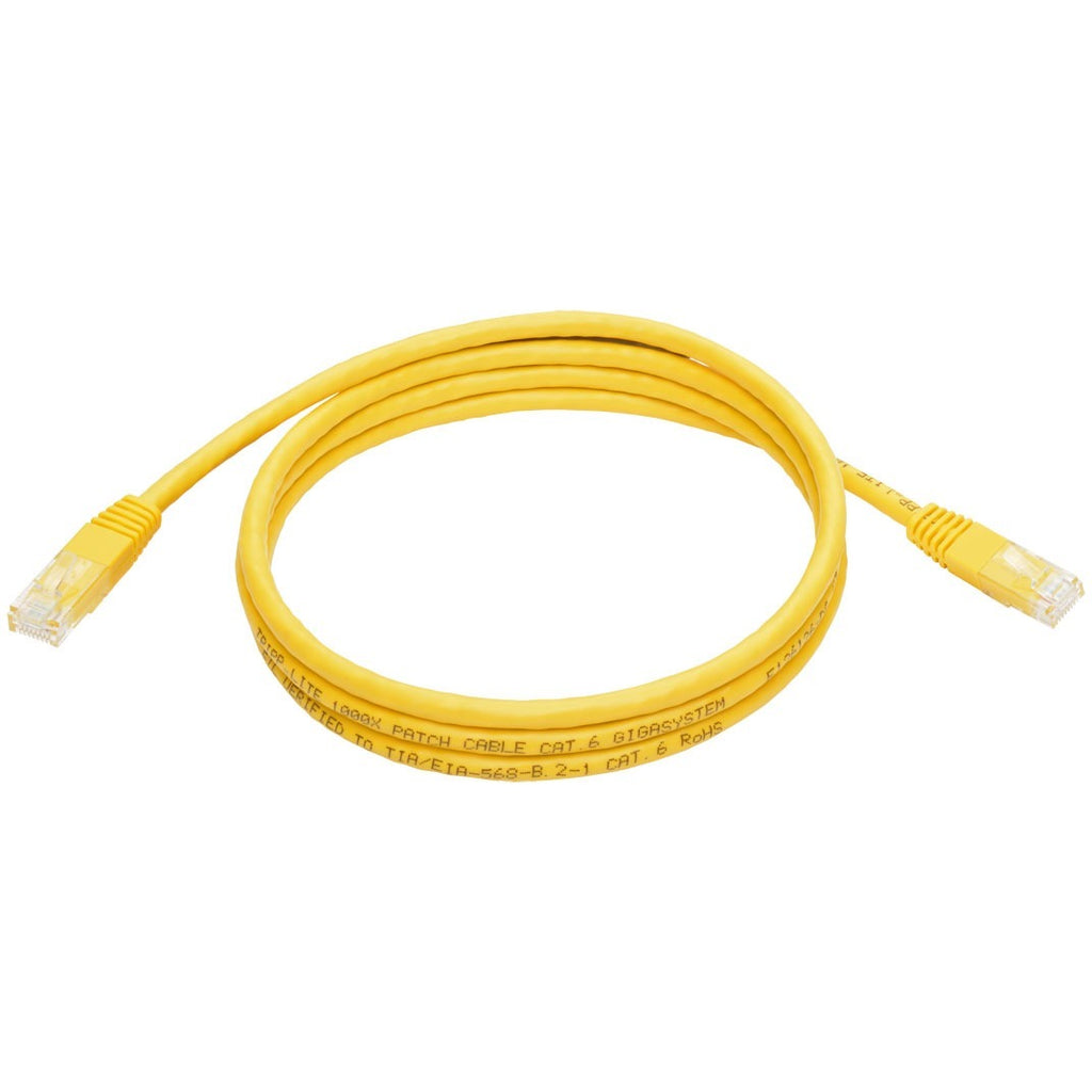 Tripp Lite 5ft Cat6 Gigabit Molded Patch Cable RJ45 M/M 550MHz 24AWG Yellow - Category 6 for Network Device, Router, Modem, Blu-ray Player, Printer, Computer - 128 MB/s - Patch Cable - 5 ft - 1 x RJ-4...  - N200-005-YW - eCommerce Business Prime