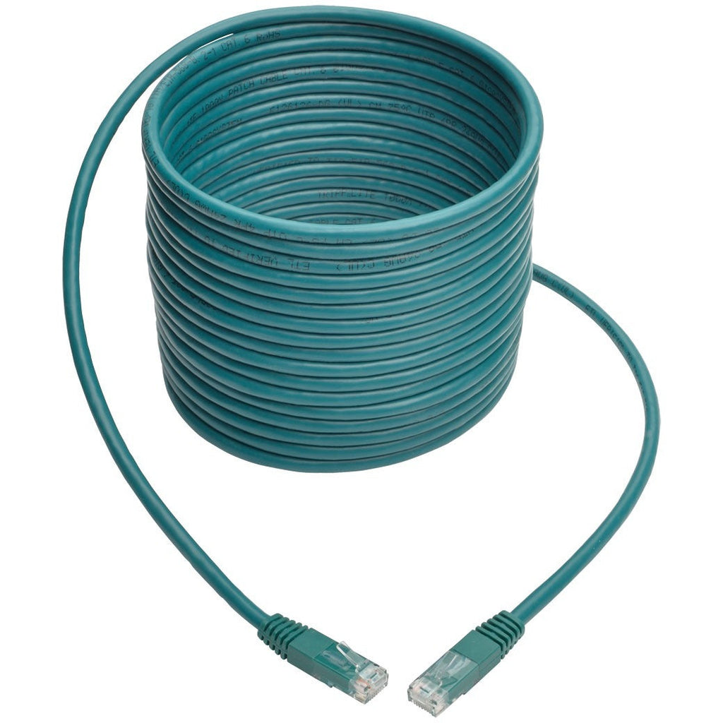 Tripp Lite 25ft Cat6 Gigabit Molded Patch Cable RJ45 M/M 550MHz 24AWG Green - Category 6 for Network Device, Router, Modem, Blu-ray Player, Printer, Computer - 128 MB/s - Patch Cable - 25 ft - 1 x RJ-...  - N200-025-GN - eCommerce Business Prime