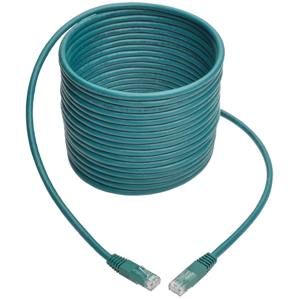 Tripp Lite 25ft Cat6 Gigabit Molded Patch Cable RJ45 M/M 550MHz 24AWG Green - Category 6 for Network Device, Router, Modem, Blu-ray Player, Printer, Computer - 128 MB/s - Patch Cable - 25 ft - 1 x RJ-...  - N200-025-GN - eCommerce Business Prime