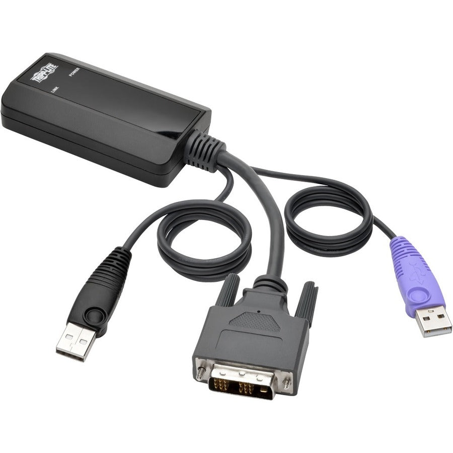 Tripp Lite DVI USB Server Interface w/ Virtual Media & CAC for B064 KVMs TAA - 1 Computer(s) - 164.04 ft Range - 1 x Network (RJ-45) x USB x DVI - External - B055-001-UDV