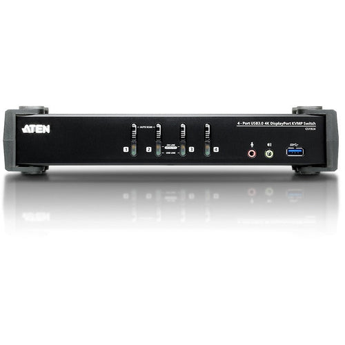 ATEN 4-Port USB 3.0 4K DisplayPort KVMP Switch-TAA Compliant - 4 Computer(s) - 1 Local User(s) - 4096 x 2160 - 8 x USB - 5 x DisplayPort - CS1924 - eCommerce Business Prime