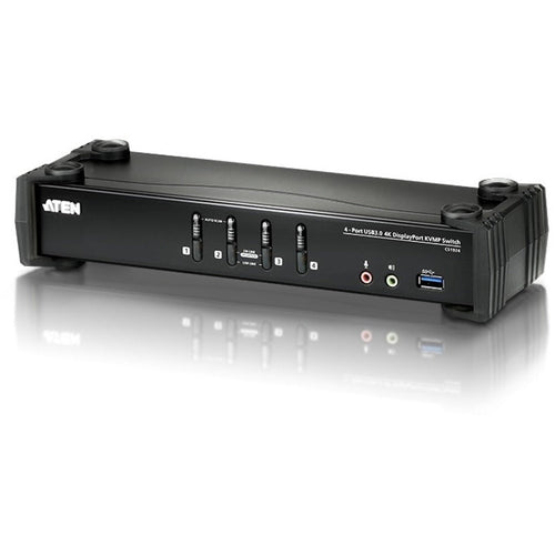 ATEN 4-Port USB 3.0 4K DisplayPort KVMP Switch-TAA Compliant - 4 Computer(s) - 1 Local User(s) - 4096 x 2160 - 8 x USB - 5 x DisplayPort - CS1924 - eCommerce Business Prime