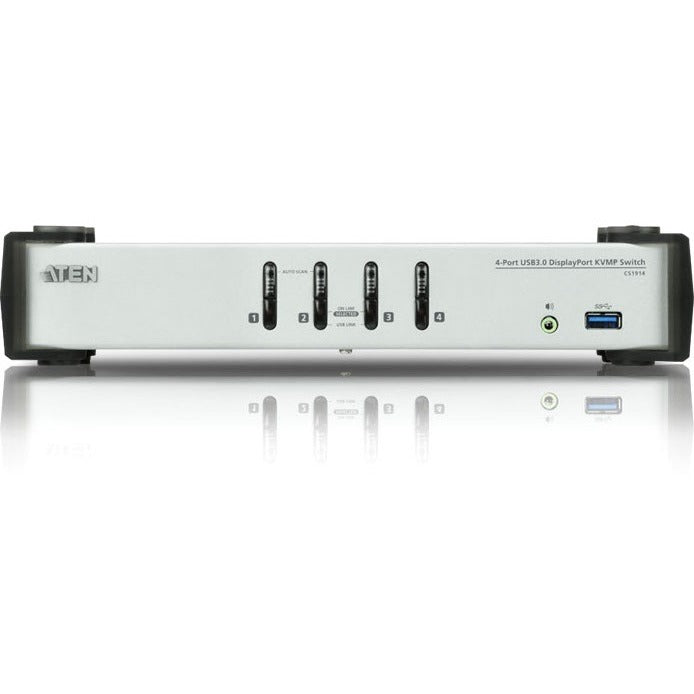 ATEN 4-Port USB 3.0 DisplayPort KVMP Switch-TAA Compliant - 4 Computer(s) - 1 Local User(s) - 3840 x 2160 - 8 x USB - Desktop - 5 - CS1914 - eCommerce Business Prime