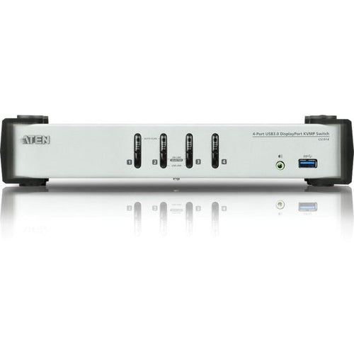ATEN 4-Port USB 3.0 DisplayPort KVMP Switch-TAA Compliant - 4 Computer(s) - 1 Local User(s) - 3840 x 2160 - 8 x USB - Desktop - 5 - CS1914 - eCommerce Business Prime