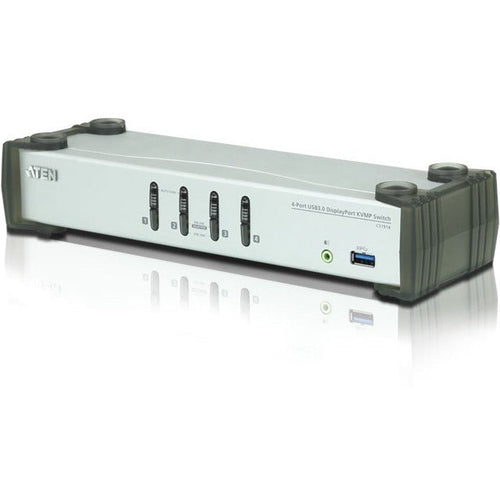 ATEN 4-Port USB 3.0 DisplayPort KVMP Switch-TAA Compliant - 4 Computer(s) - 1 Local User(s) - 3840 x 2160 - 8 x USB - Desktop - 5 - CS1914 - eCommerce Business Prime