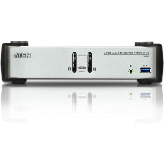 ATEN 2-Port USB 3.0 DisplayPort KVMP Switch-TAA Compliant - 2 Computer(s) - 1 Local User(s) - 3840 x 2160 - 6 x USB - Desktop - 3 x DisplayPort - CS1912 - eCommerce Business Prime