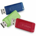 Verbatim 16GB Store 'n' Go&reg; USB Flash Drive - 3pk - Red, Green, Blue - 16 GB - USB - Blue, Green, Red - Lifetime Warranty - 3 / Pack - 99122 - eCommerce Business Prime