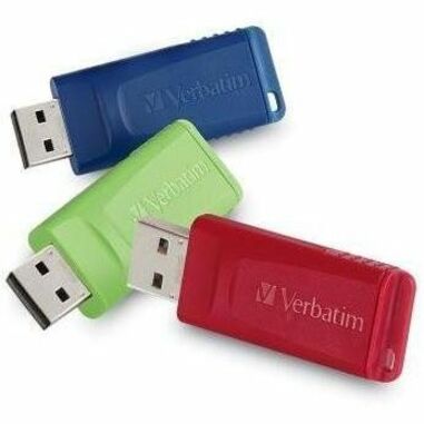 Verbatim 16GB Store 'n' Go&reg; USB Flash Drive - 3pk - Red, Green, Blue - 16 GB - USB - Blue, Green, Red - Lifetime Warranty - 3 / Pack - 99122 - eCommerce Business Prime