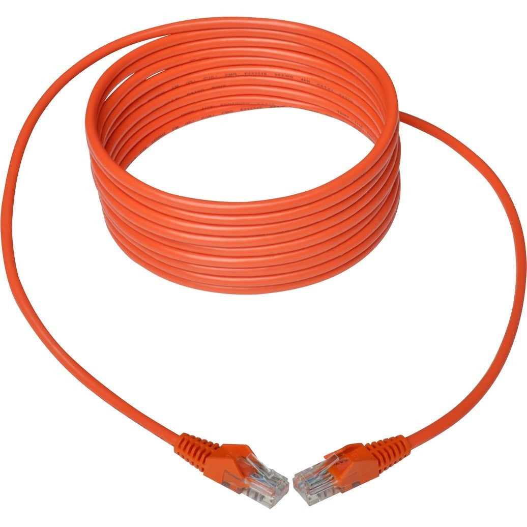 Tripp Lite 14ft Cat5 Cat5e Snagless Molded Patch Cable UTP Orange RJ45 M/M 14' - Category 5e for Network Device, Router, Switch, Printer, Server - 128 MB/s - Patch Cable - 14 ft - 1 x RJ-45 Male Netwo...  - N001-014-OR - eCommerce Business Prime