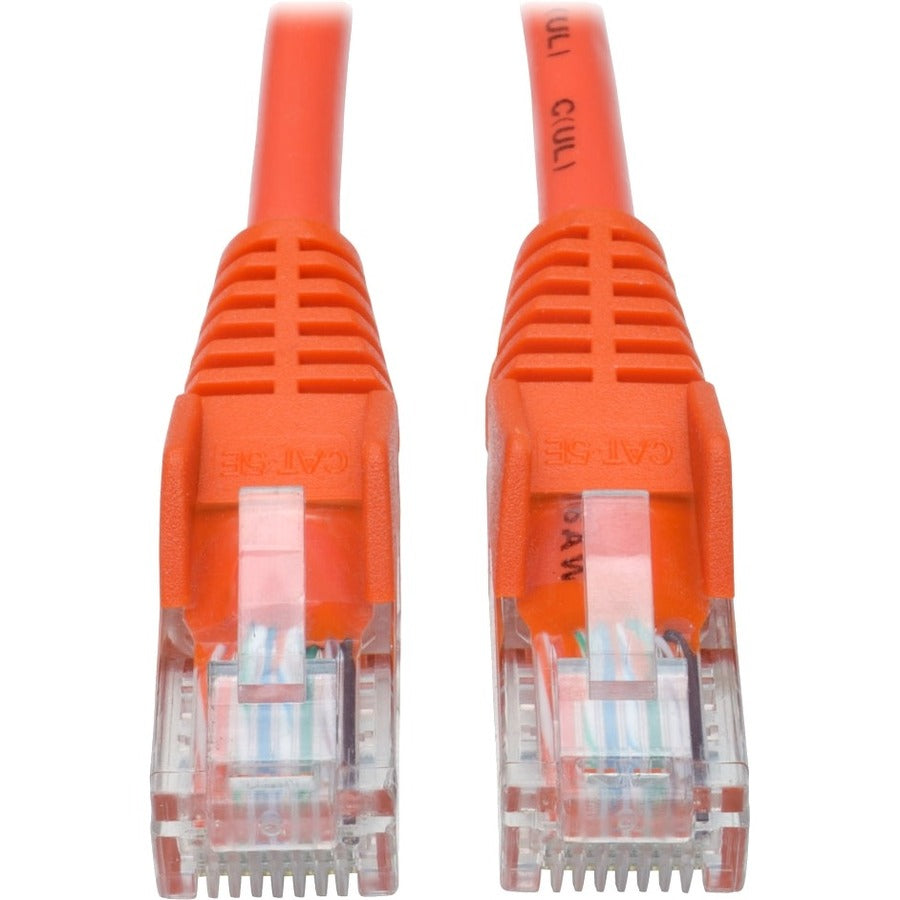 Tripp Lite 25ft Cat5 Cat5e Snagless Molded Patch Cable UTP Orange RJ45 M/M 25' - Category 5e for Network Device, Router, Switch, Printer, Server - 128 MB/s - Patch Cable - 25 ft - 1 x RJ-45 Male Netwo...  - N001-025-OR - eCommerce Business Prime