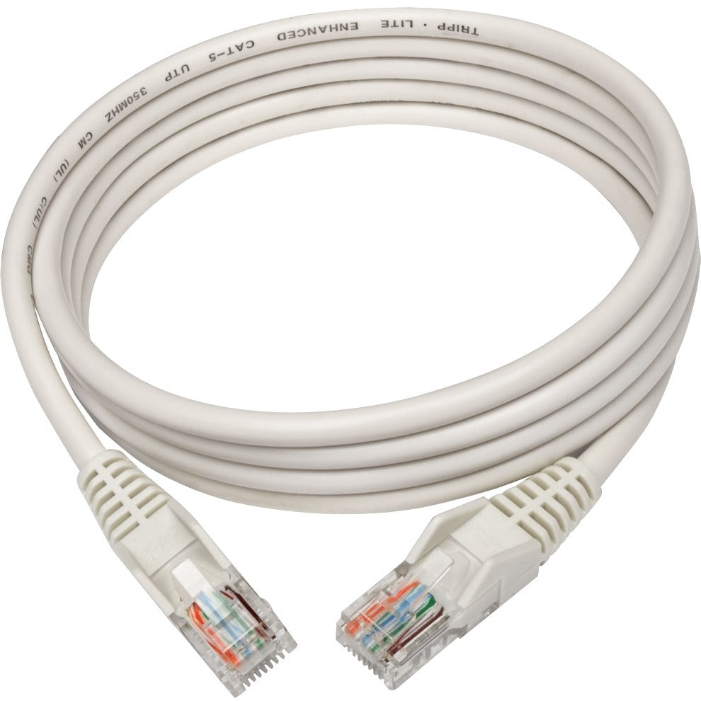 Tripp Lite 5ft Cat5 Cat5e Snagless Molded Patch Cable UTP White RJ45 M/M 5' - Category 5e for Network Device, Router, Switch, Printer, Server - 128 MB/s - Patch Cable - 5 ft - 1 x RJ-45 Male Network -...  - N001-005-WH - eCommerce Business Prime