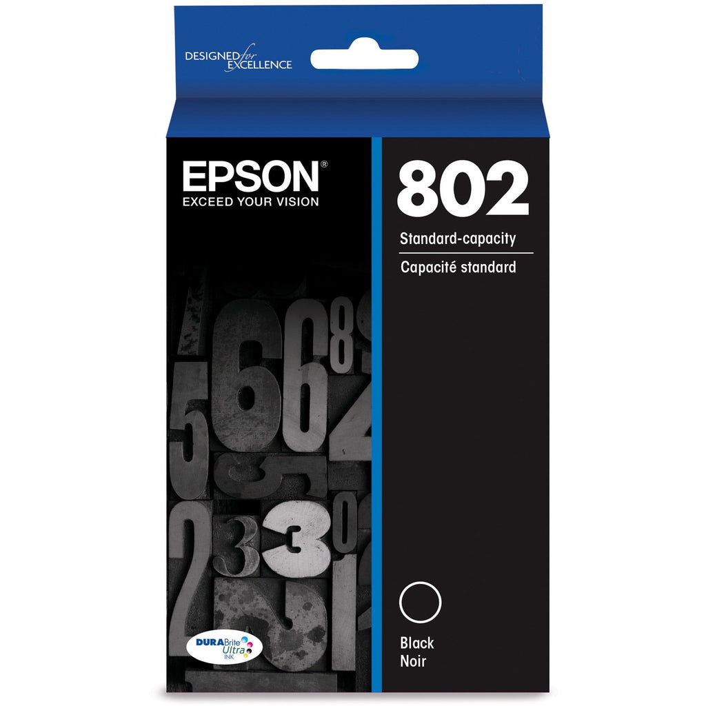 Epson DURABrite Ultra 802 Original Ink Cartridge - Black - Inkjet - 1 Each - T802120-S - eCommerce Business Prime