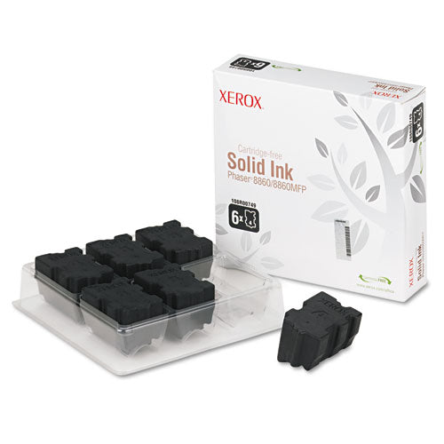 XEROX  High-Yield Solid Ink Stick, 2,333 Page-Yield, Black, 6/Box - 108R00749 XEROX