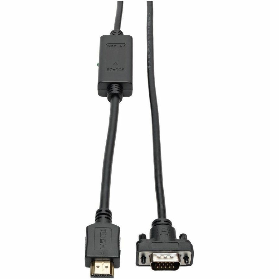 Tripp Lite HDMI to VGA Active Adapter Cable Low Profile HD15 M/M 1080p 6ft - HDMI/VGA for Video Device, Monitor, Projector, TV, Blu-ray Player - 5.91 ft - 1 x HDMI Male Digital Audio/Video - 1 x HD-15...  - P566-006-VGA - eCommerce Business Prime