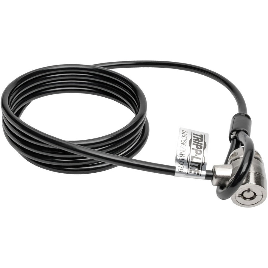 Tripp Lite Laptop Security Lock Keyed Theft Deterrent Cable 6ft 6' - Polyvinyl Chloride (PVC), Nickel, Zinc Alloy - 6 ft - For Notebook, Docking Station - SEC6K - eCommerce Business Prime