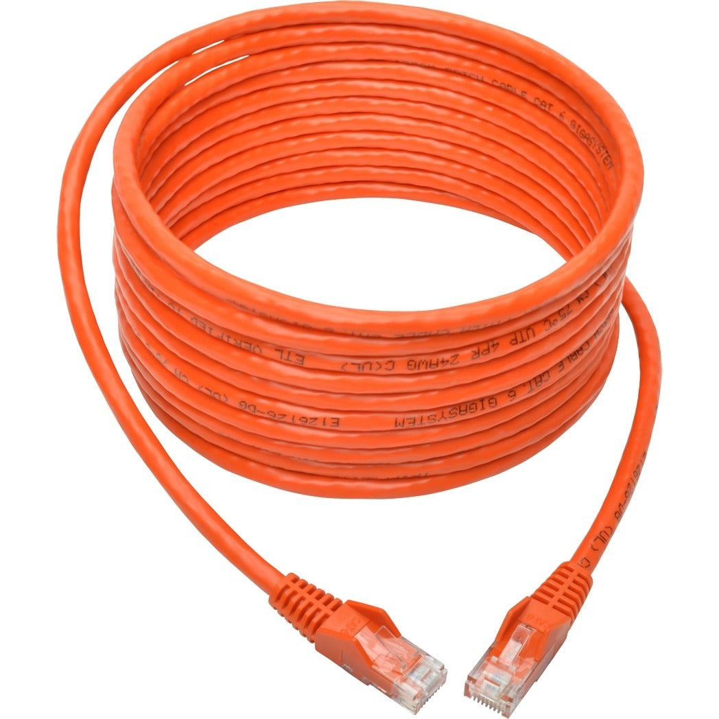 Tripp Lite 15ft Cat6 Snagless Molded Patch Cable UTP Orange RJ45 M/M 15' - Category 6 for Switch, Hub, Network Device, Router, Modem, Server, Network Adapter - 128 MB/s - Patch Cable - 15 ft - 1 x RJ-...  - N201-015-OR - eCommerce Business Prime