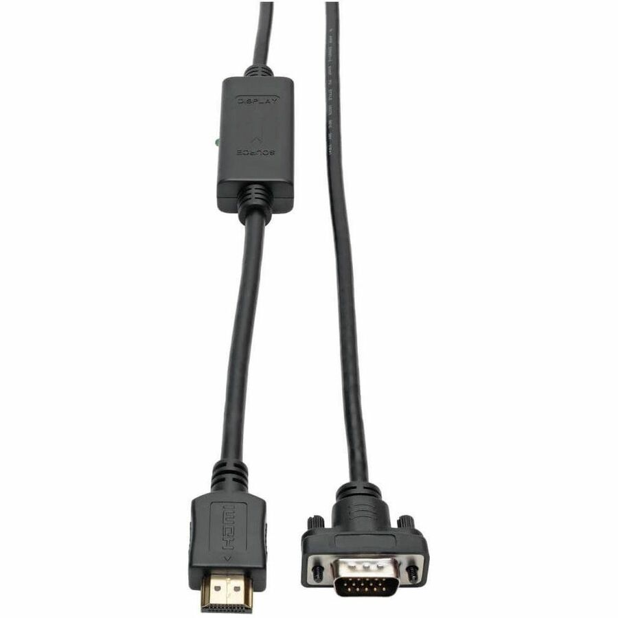 Tripp Lite HDMI to VGA Active Adapter Cable Low Profile HD15 M/M 1080p 3ft - HDMI/VGA for Video Device, Monitor, Projector, TV, Blu-ray Player - 2.95 ft - 1 x HDMI Male Digital Audio/Video - 1 x HD-15...  - P566-003-VGA - eCommerce Business Prime