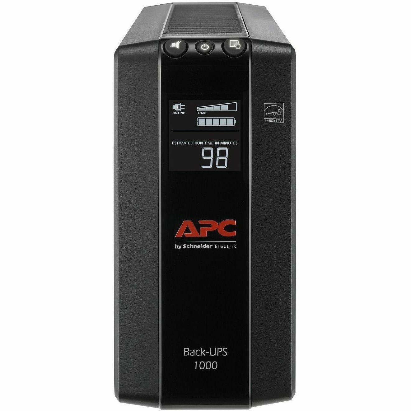 APC by Schneider Electric Back UPS Pro BX1000M, Compact Tower, 1000VA, AVR, LCD, 120V - Tower - AVR - 12 Hour Recharge - 4.30 Minute Stand-by - 120 V AC Input - 120 V AC Output - 8 x NEMA 5-15R - BX1000M - eCommerce Business Prime