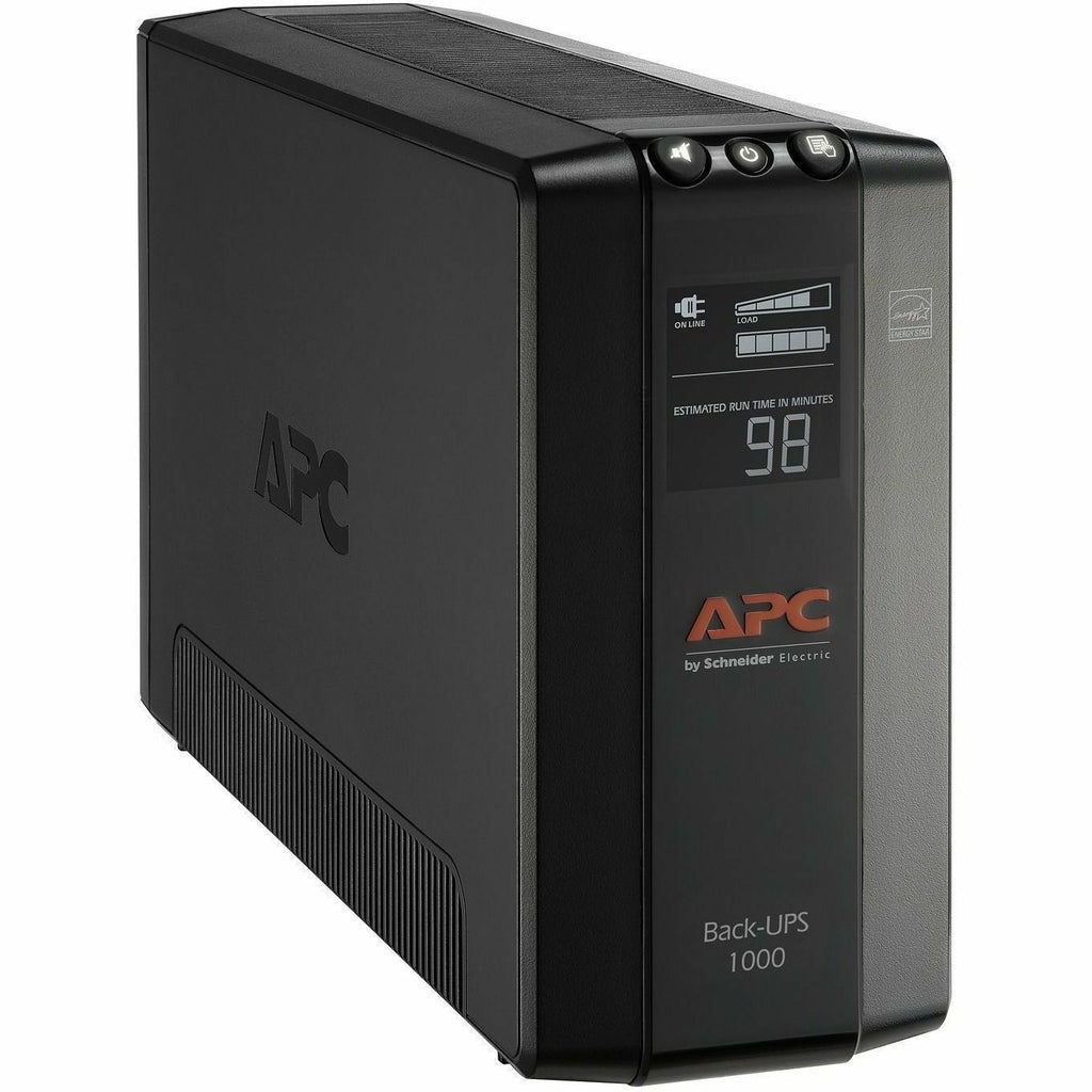 APC by Schneider Electric Back UPS Pro BX1000M, Compact Tower, 1000VA, AVR, LCD, 120V - Tower - AVR - 12 Hour Recharge - 4.30 Minute Stand-by - 120 V AC Input - 120 V AC Output - 8 x NEMA 5-15R - BX1000M - eCommerce Business Prime