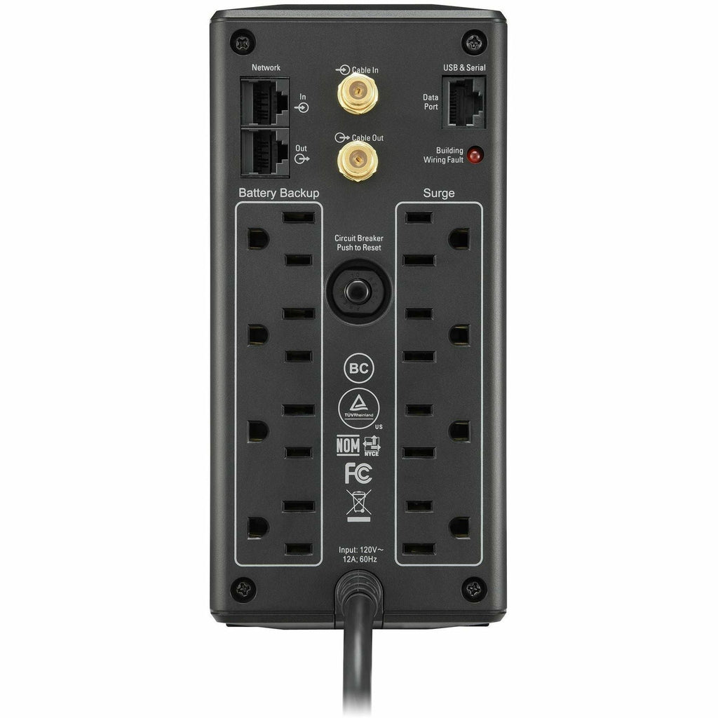 APC by Schneider Electric Back UPS Pro BX1000M, Compact Tower, 1000VA, AVR, LCD, 120V - Tower - AVR - 12 Hour Recharge - 4.30 Minute Stand-by - 120 V AC Input - 120 V AC Output - 8 x NEMA 5-15R - BX1000M - eCommerce Business Prime