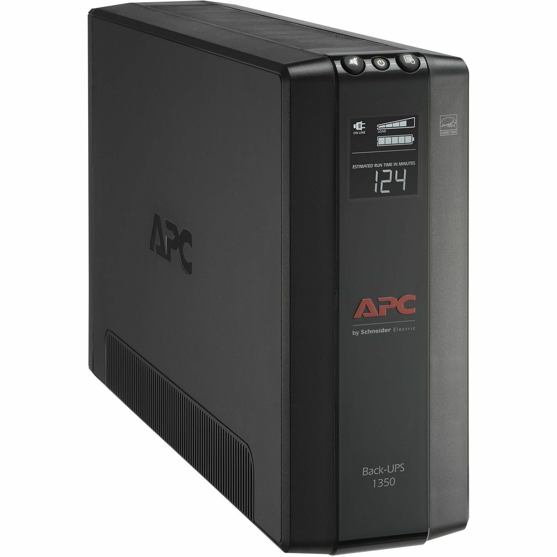APC by Schneider Electric Back UPS Pro BX1350M, Compact Tower, 1350VA, AVR, LCD, 120V - Tower - 16 Hour Recharge - 2 Minute Stand-by - 120 V AC Input - 120 V AC Output - 10 x NEMA 5-15R - BX1350M - eCommerce Business Prime