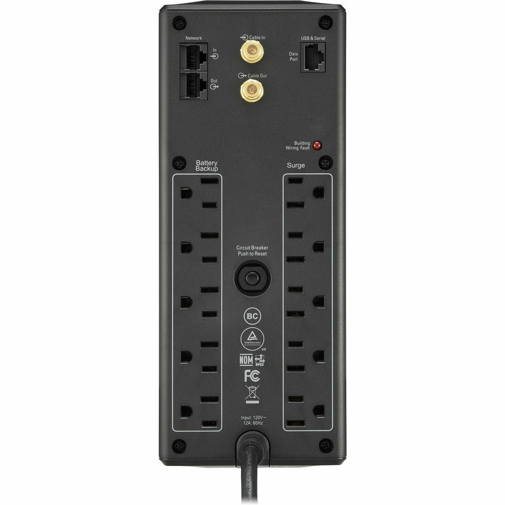 APC by Schneider Electric Back UPS Pro BX1350M, Compact Tower, 1350VA, AVR, LCD, 120V - Tower - 16 Hour Recharge - 2 Minute Stand-by - 120 V AC Input - 120 V AC Output - 10 x NEMA 5-15R - BX1350M - eCommerce Business Prime