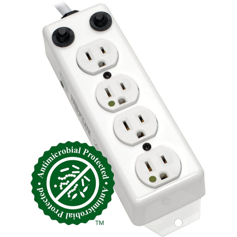 Tripp Lite Safe-IT Power Strip Medical Hospital Grade Antimicrobial UL1363A 4 Outlet 15A 7ft Cord - NEMA 5-15P-HG - 4 x NEMA 5-15R-HG - 7 ft Cord - 15 A Current - 120 V AC Voltage - Rack-mountable, Su...  - PS-407-HG-OEM - eCommerce Business Prime
