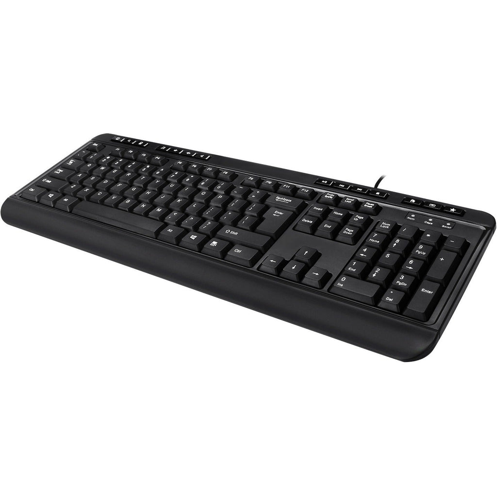 Adesso Multimedia Desktop Keyboard with 3-Port USB Hub - Cable Connectivity - USB Interface - 104 Key Media Player, Volume Down, Volume Up, Mute, Play/Pause, Previous Track, Next Track, Stop, My Compu...  - AKB-132HB - eCommerce Business Prime