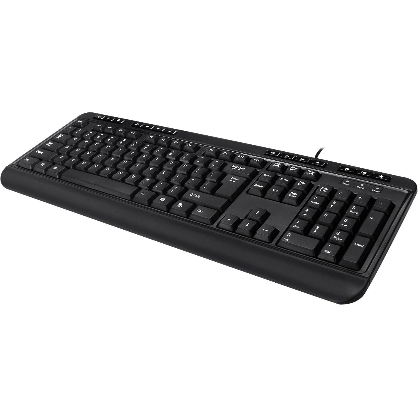 Adesso Multimedia Desktop Keyboard with 3-Port USB Hub - Cable Connectivity - USB Interface - 104 Key Media Player, Volume Down, Volume Up, Mute, Play/Pause, Previous Track, Next Track, Stop, My Compu...  - AKB-132HB - eCommerce Business Prime
