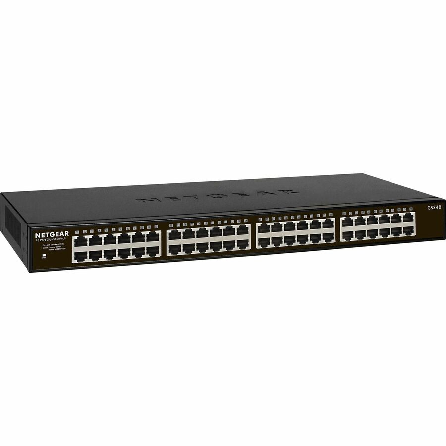 Netgear 48-port Gigabit Ethernet Rackmount Unmanaged Switch (GS348) - 48 Ports - Gigabit Ethernet - 10/100/1000Base-T - 2 Layer Supported - Twisted Pair - Rack-mountable, Desktop - 3 Year Limited Warr...  - GS348-100NAS - eCommerce Business Prime
