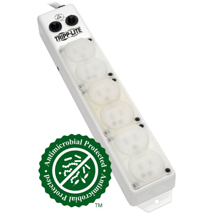 Tripp Lite Safe-IT Power Strip Medical Hospital Grade Antimicrobial UL1363A 6 Outlet 15A 7ft Cord - NEMA 5-15P-HG - 6 x NEMA 5-15R-HG - 7 ft Cord - 15 A Current - 120 V AC Voltage - Rack-mountable, Su...  - PS-607-HG-OEM - eCommerce Business Prime