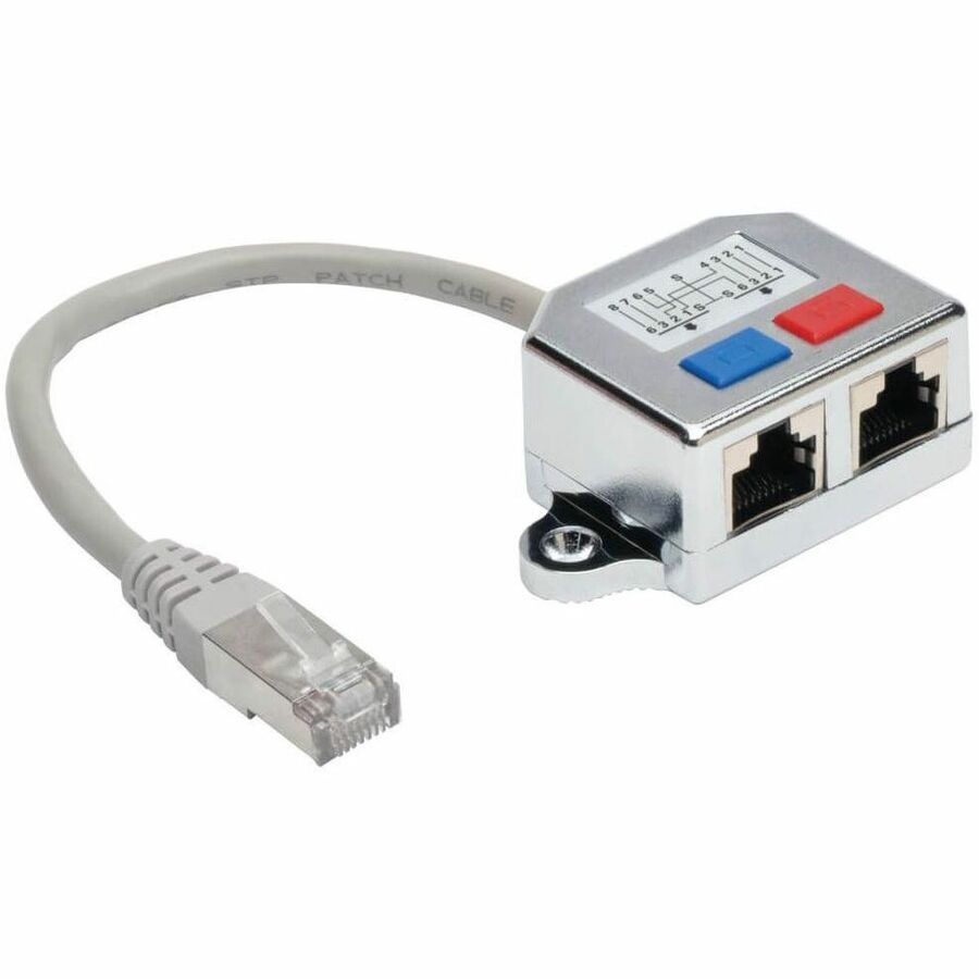 Tripp Lite 2-to-1 RJ45 Splitter Adapter Cable, 10/100 Ethernet Cat5/Cat5e (M/2xF), 0.5 ft - Network (RJ-45) - N035-001 - eCommerce Business Prime