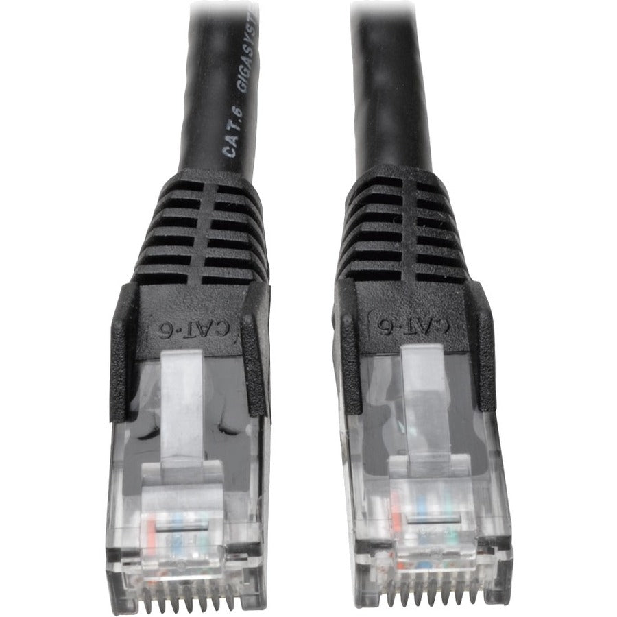 Tripp Lite Cat6 GbE Gigabit Ethernet Snagless Molded Patch Cable UTP Black RJ45 M/M 8ft 8' - Category 6 for Network Adapter, Network Device, Router, Server, Modem, Hub, Switch - 128 MB/s - Patch Cable - N201-008-BK - eCommerce Business Prime