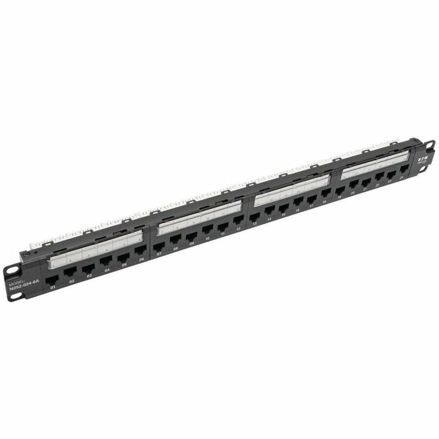 Tripp Lite 24-Port Cat6a Cat6 Cat5e Patch Panel 110 Punchdown RJ45 1URM TAA - 24 Port(s) - 24 x RJ-45 - 1U High - Black - 19" Wide - Rack-mountable - N252-024-6A - eCommerce Business Prime
