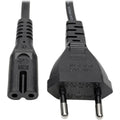 Tripp Lite 2-Prong Europlug Computer Power Cord, 2.5A (C7 to CEE 7/16), 6 f - 250 V AC2.50 A - Black - 6 ft Cord Length - Europe, Middle East, Russia, South America, Africa, Asia - P059-006 - eCommerce Business Prime
