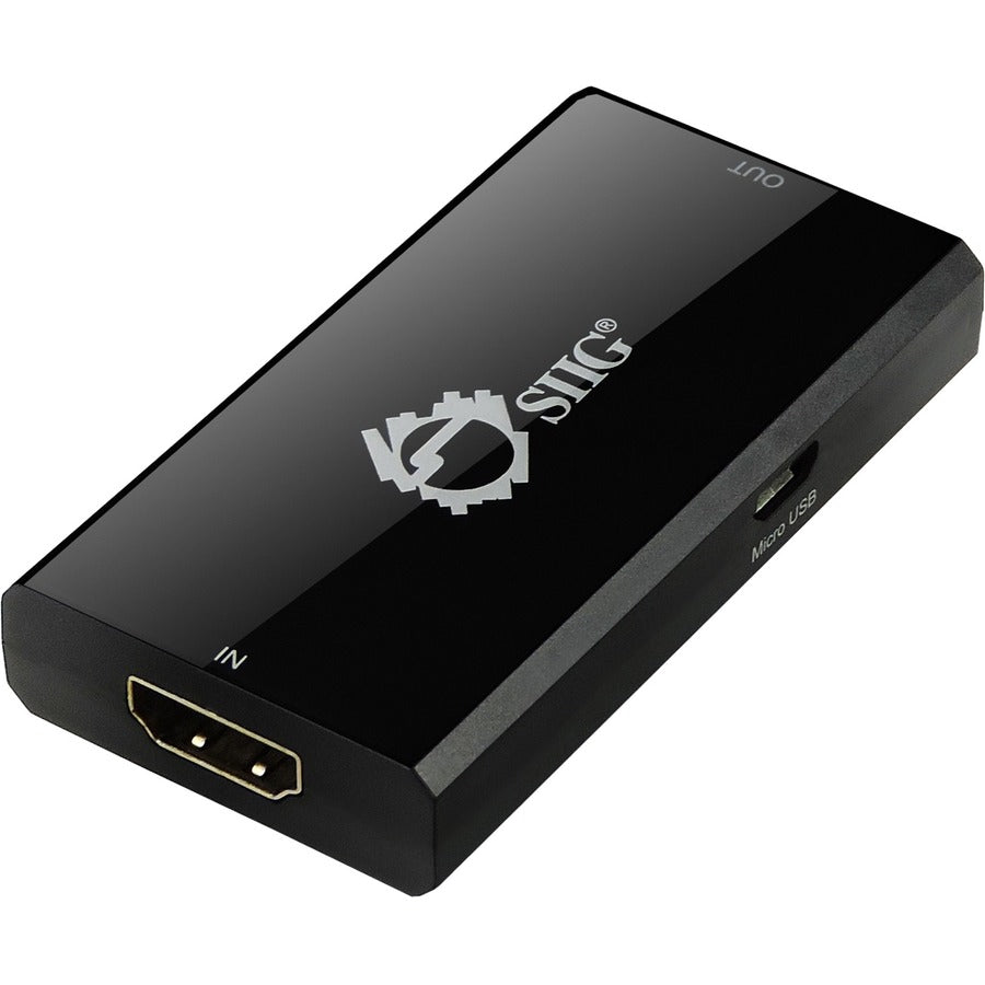 SIIG HDMI 2.0 Repeater - 4Kx2K 60Hz - 3840 × 2160 - 98.43 ft Maximum Operating Distance - 1 x HDMI In - 1 x HDMI Out - USB - ABS Plastic - CE-H22J14-S1 - eCommerce Business Prime