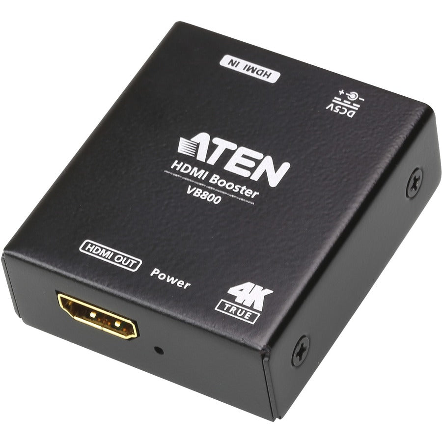 ATEN True 4K HDMI Booster-TAA Compliant - 4096 x 2160 - 600 MHzMaximum Video Bandwidth - 65.62 ft Maximum Operating Distance - HDMI In - HDMI Out - Metal - VB800 - eCommerce Business Prime