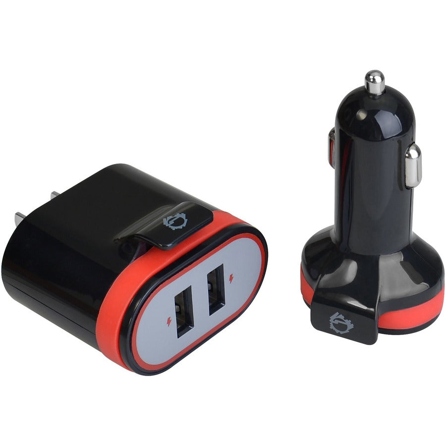 SIIG Fast Charging USB Wall Charger & Car Charger Bundle Pack - Black - 12 V DC, 120 V AC, 230 V AC, 24 V DC Input - 5 V DC/3.40 A Output - AC-PW1A12-S1 - eCommerce Business Prime