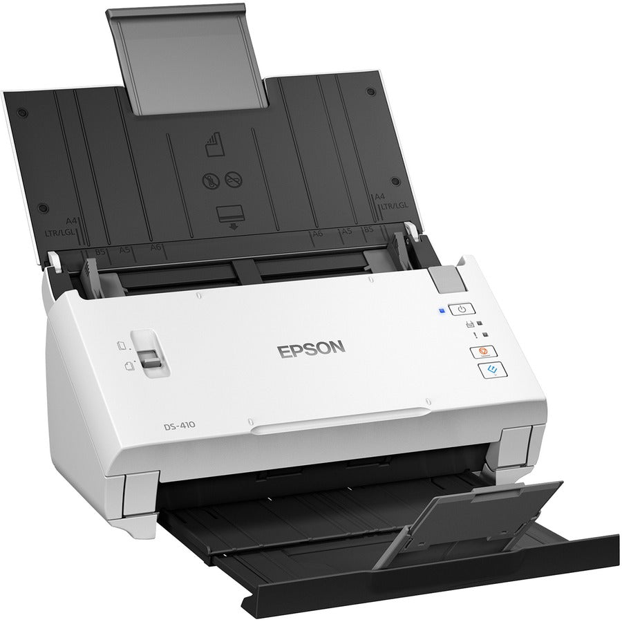 Epson DS-410 Sheetfed Scanner - 600 dpi Optical - 48-bit Color - 16-bit Grayscale - 26 ppm (Mono) - 26 ppm (Color) - Duplex Scanning - USB - B11B249201 - eCommerce Business Prime