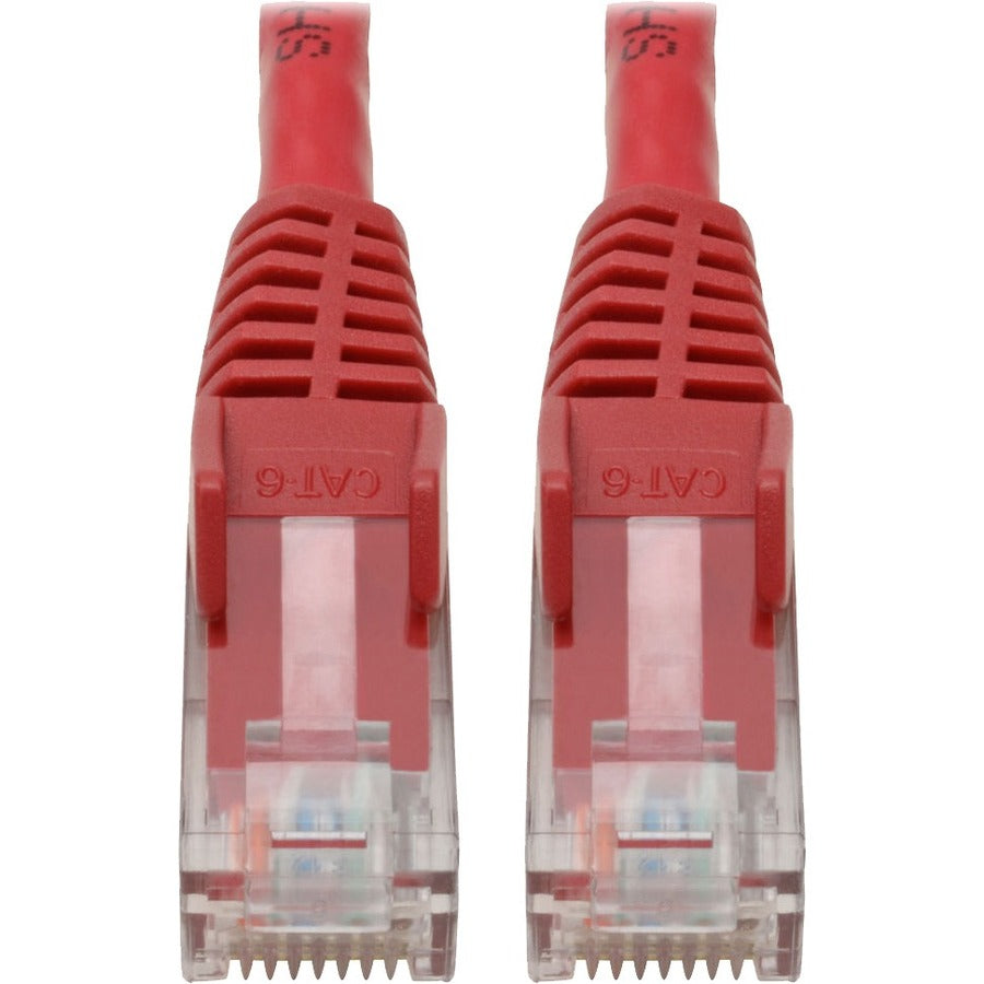 Tripp Lite Cat6 GbE Gigabit Ethernet Snagless Molded Patch Cable UTP Red RJ45 M/M 6in 6" - Category 6 for Network Device, Network Adapter, Router, Server, Modem, Hub, Switch - 128 MB/s - Patch Cable - - N201-06N-RD - eCommerce Business Prime