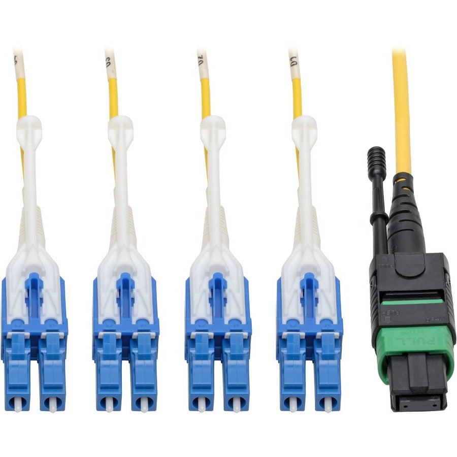 Tripp Lite MTP/MPO (APC) to 8xLC SMF Fiber Breakout Cable QSFP+ 40/100Gb 3M - Fiber Optic for Network Device, Switch, Hub, Router - 12.50 GB/s - Patch Cable - 9.84 ft - 1 x MTP/MPO Female Network - 8  - N390-03M-8LC-AP - eCommerce Business Prime