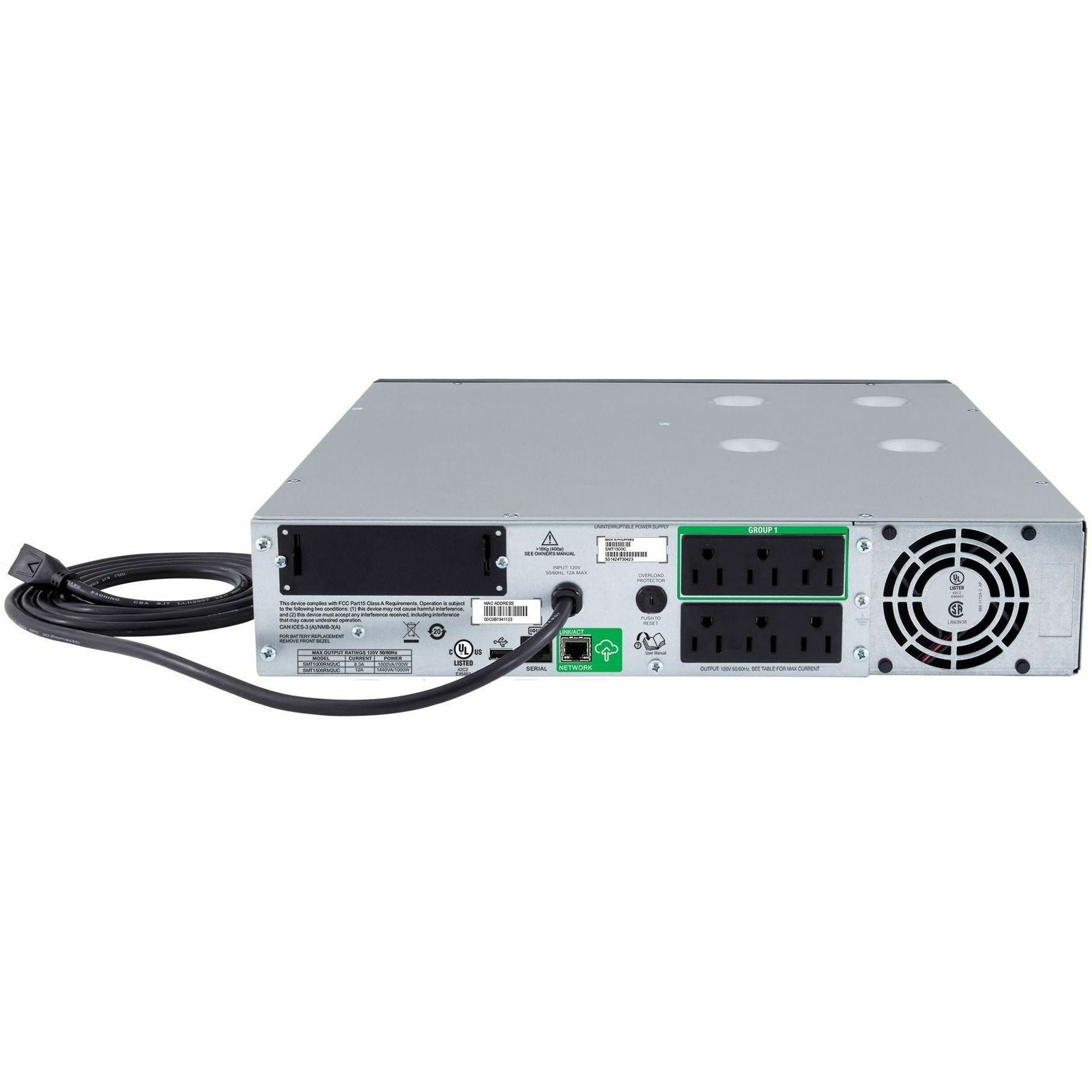 APC by Schneider Electric Smart-UPS SMT1000RM2UC 1000VA Rack-mountable UPS - 2U Rack-mountable - 3 Hour Recharge - 120 V AC Input - 120 V AC Output - 6 x NEMA 5-15R - SMT1000RM2UC - eCommerce Business Prime