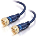 C2G 12ft Velocity Mini-Coax F-Type Cable - F Connector - F Connector - 12ft - Blue - 27228 - eCommerce Business Prime